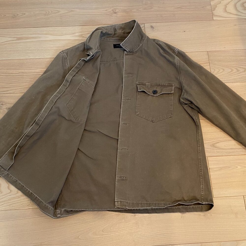 AllSaints Men Spotter Slim Fit Overshirt / Green / XXL (Runs Short) - Picture 8 of 8